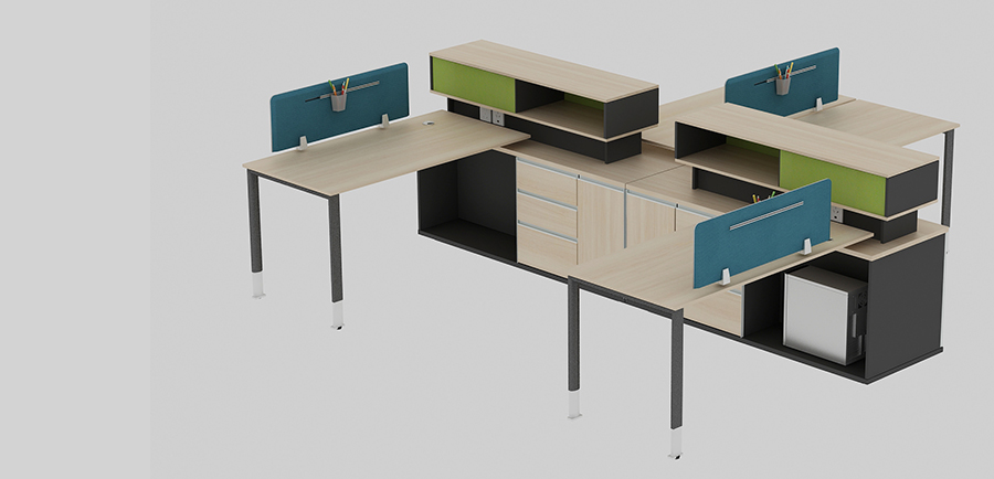 現代時尚高檔三人組合屏風辦公桌隔斷工作卡位