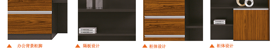 仿木紋系列辦公背景柜細節