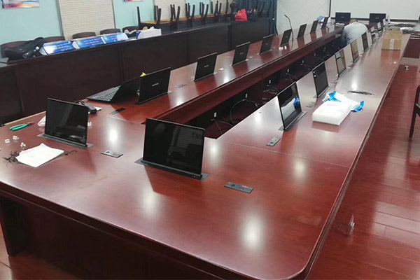 南京政府辦公家具廠家定制海洋監(jiān)測(cè)無(wú)紙化辦公升降會(huì)議桌