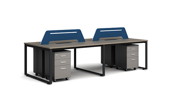 簡(jiǎn)約時(shí)尚開(kāi)放式四人屏風(fēng)隔斷辦公桌工作卡位帶活動(dòng)柜