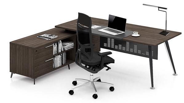 簡約單人鋼木經理辦公桌椅